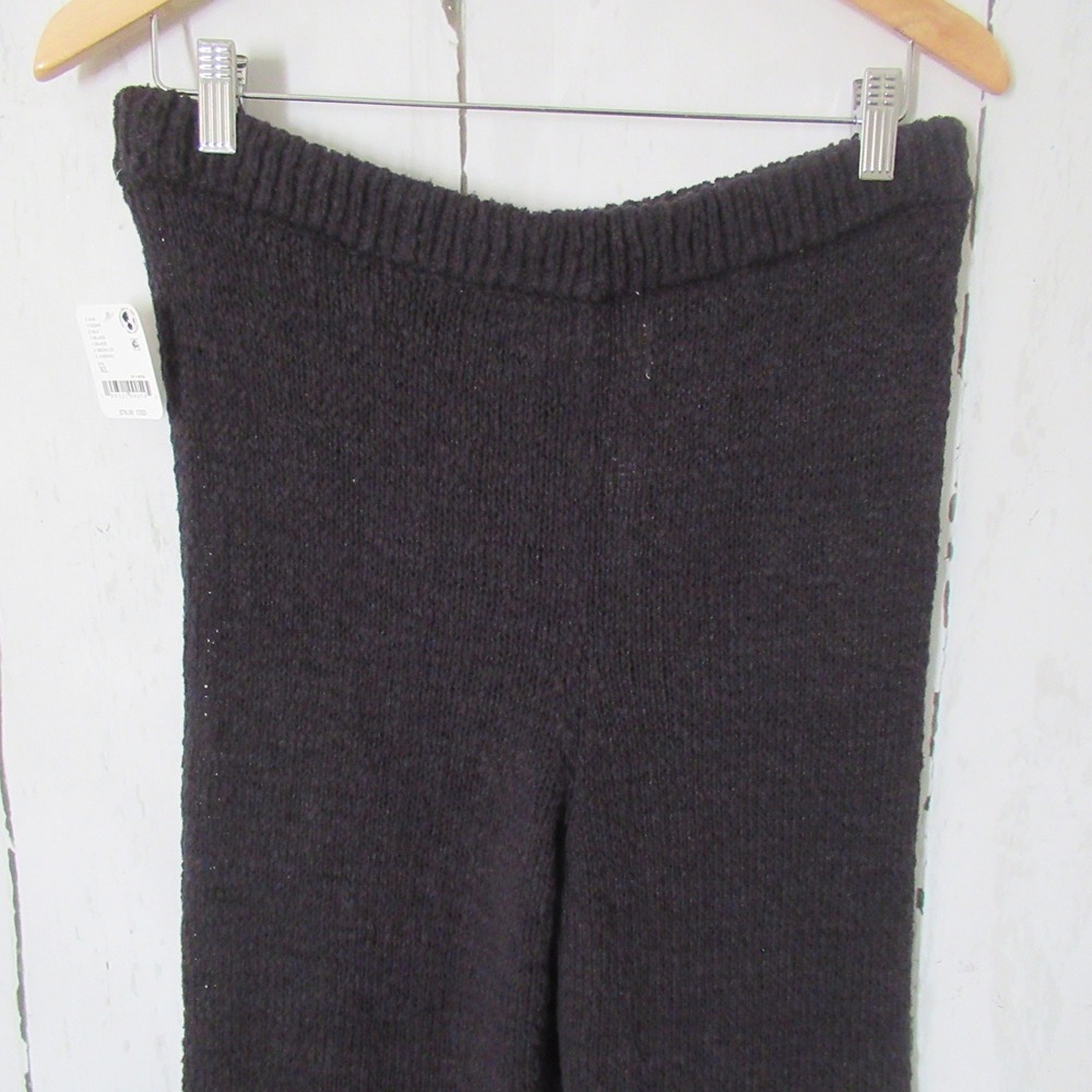 New Free People Free-Est Knit Pants XL Black Flare Bell Bottom OB2341127 - Picture 4 of 11